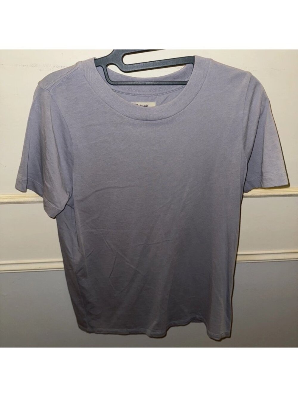 Madewell Women's Shrunken T Sup ima Cotton T-Shirt Crew Neck Grey Silver XS NWOT